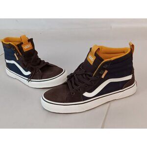 Vans Sk8-Hi MTE-1 Brown & Navy High-Top Sneakers With White Accents Size 5Y